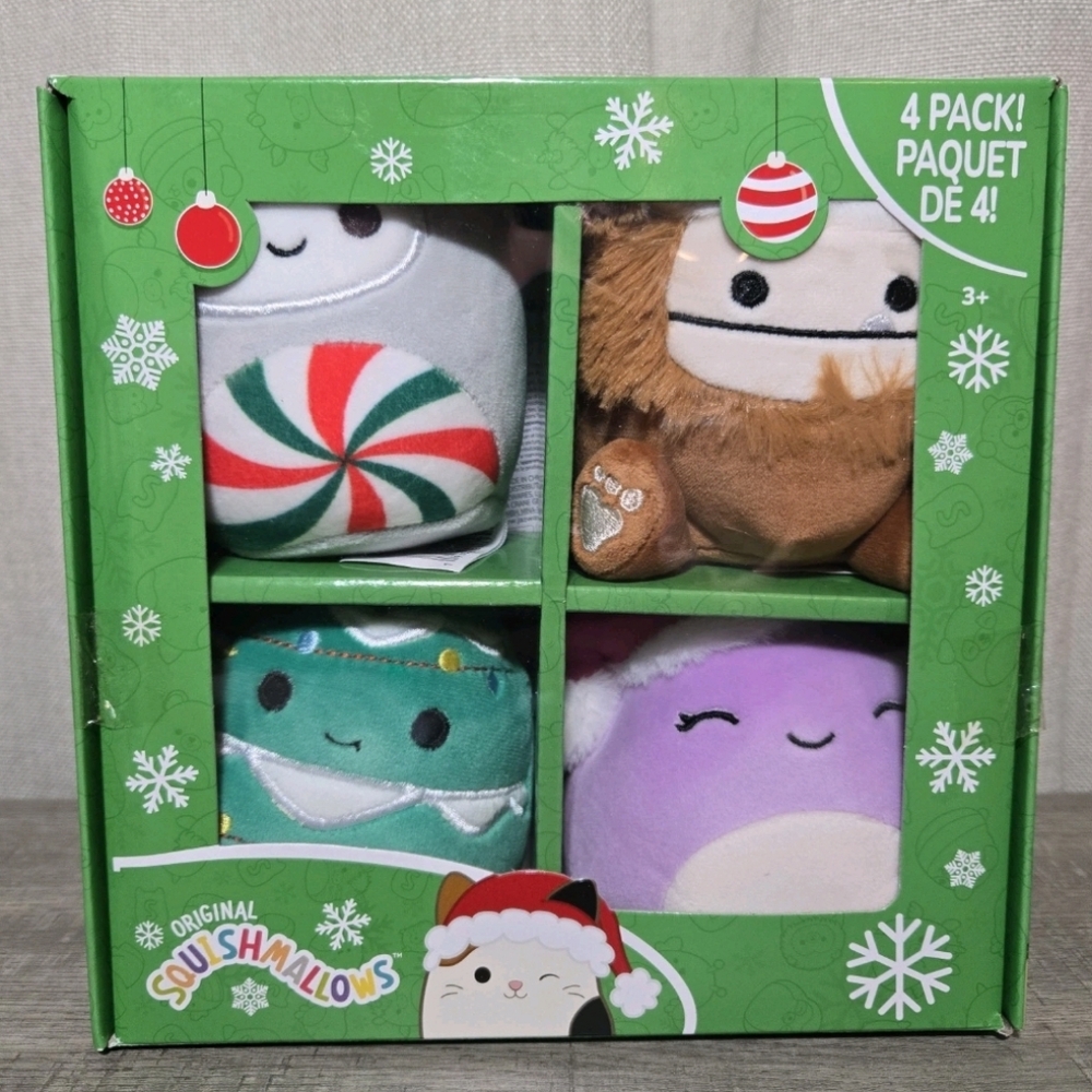 Squishmallows 4 pk Christmas 4" Benny Beula Nissa Johann New